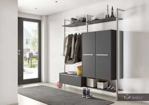 nobilia Garderobe Set Flurgarderobe 139 cm Touch 334 Schiefergrau supermatt