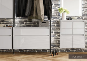 nobilia Garderobe Set Flurgarderobe 280 cm LUX 819 Seidengrau Hochglanz