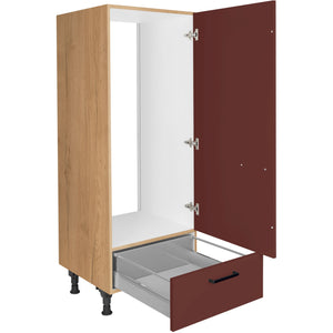 nobilia Geräte Umbau Kühlautomat G123S 60 cm Dunkel Rot Rostrot Ultra Matt 963 Easytouch 945