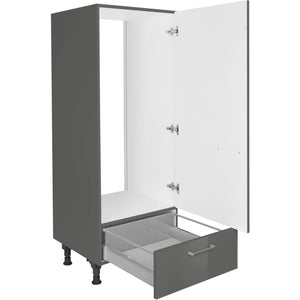 nobilia Geräte Umbau Kühlautomat G123S 60 cm Schiefergrau Dunkel Anthrazit Hoch glanz 453 Flash 648