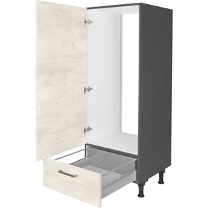 nobilia Geräte Umbau Kühlautomat G123S 60 cm Weiss Beton Grau Beige 891 Riva 371