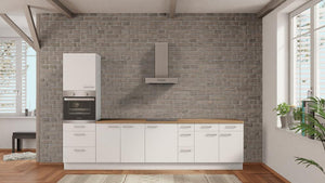 nobilia Küche Lahr/Schwarzwald 330 cm Alpinweiß matt Eiche Provence günstige küchenzeilen