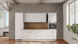 nobilia Küche Menden (Sauerland) 315 cm Weiß Eiche Provence mit geräten