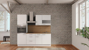 nobilia Küche Regensburg 225 cm günstig ab Werk kaufen Eiche Provence komplett mit Kochfeld