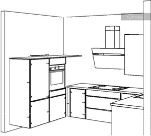 nobilia U-Küche Easytouch 961 Lacklaminat Grafitschwarz ultramatt 190x310x190 cm konfigurierbar mit E-Geräten
