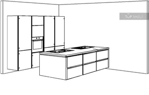 nobilia Küche Fashion 171 Lack Seidengrau matt 240+240 Zeichnung