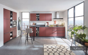 nobilia Küche Küchenzeile Easytouch 963 Lacklaminat Rostrot ultramatt 150+330 cm konfigurierbar mit E-Geräten