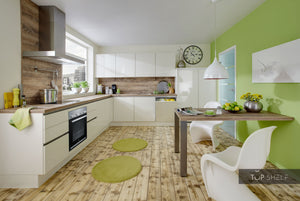 nobilia Küche Winkelküche Eckküche Lux 816 Lack Magnolia Hochglanz 360x360 cm konfigurierbar mit E-Geräten