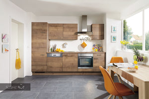 nobilia Küche Küchenzeile Structura 402 Eiche Havanna Nachbildung 300 cm konfigurierbar mit E-Geräten spiegelverkehrt