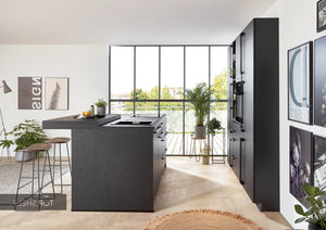 nobilia Inselküche Structura 403 Eiche Nero 210 + 210 cm konfigurierbar Seitenansicht spiegelverkehrt