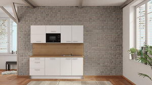 nobilia Küche Solingen 210 cm Mit Preisen Eiche Provence mit Geschirspüler