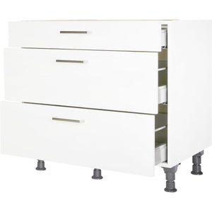 nobilia Küchen-Unterschrank UA90, Alpinweiß 90cm mit 1 Schublade und 2 Auszügen