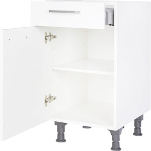 nobilia Küchen-Unterschrank US45 Weiß mit Schublade 45cm, 1 Einlegeboden, Linksanschlag