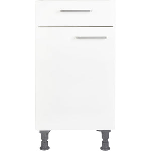 nobilia Küchen-Unterschrank US45 Weiß mit Schublade 45cm, 1 Einlegeboden, links