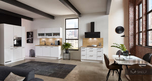 nobilia Modulküche Hamburg, Dekor Touch 332, Front in Alpinweiß mit E-Geräten