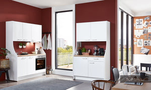 nobilia Singleküche Büroküche komplett mit E-Geräten im Frontdekor Alpinweiß, 270 cm breit, konfigurierbar