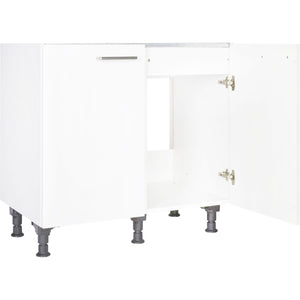 nobilia Spülen- Unterschrank SPUD90 mit 2 Türen in 90cm Breite, für Einbauspüle Alpinweiß