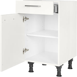 nobilia Unterschrank US45 45 cm Alpin Weiss Hoch Glanz 503 Flash 648