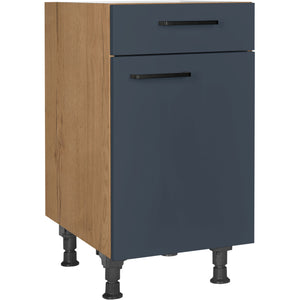 nobilia Unterschrank US45 45 cm Dunkel Blau Fjordblau Ultra Matt 966 Easytouch 945
