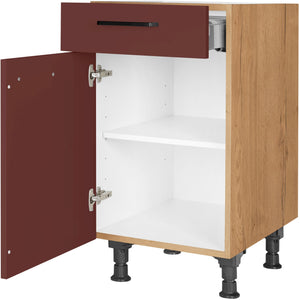 nobilia Unterschrank US45 45 cm Dunkel Rot Rostrot Ultra Matt 963 Easytouch 945