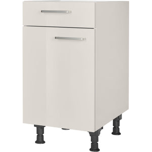 nobilia Unterschrank US45 45 cm Hell Grau Seiden grau Hoch Glanz 455 Flash 648