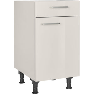 nobilia Unterschrank US45 45 cm Hell Grau Seiden grau Hoch Glanz 455 Flash 648