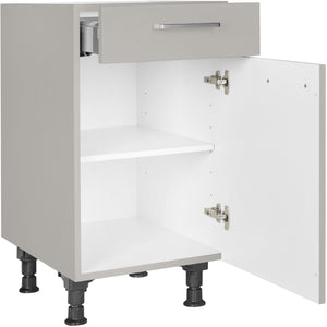 nobilia Unterschrank US45 45 cm Hellgrau Stein grau super matt 341 Touch 317