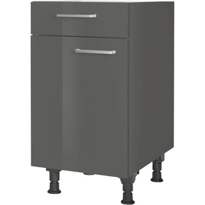 nobilia Unterschrank US45 45 cm Schiefergrau Dunkel Anthrazit Hoch glanz 453 Flash 648