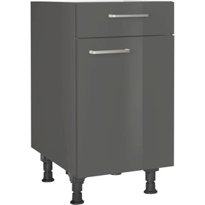 nobilia Unterschrank US45 45 cm Schiefergrau Dunkel Anthrazit Hoch glanz 453 Flash 648