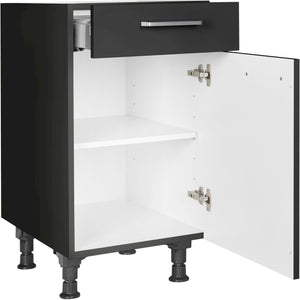 nobilia Unterschrank US45 45 cm Schwarz super matt 340 Touch 317