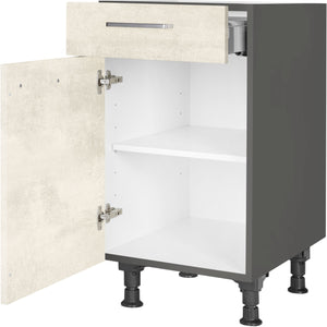 nobilia Unterschrank US45 45 cm Weiss Beton Grau Beige 891 Riva 371