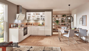 nobilia Winkelküche Eckküche Focus 470 Lack Alpinweiß ultra-hochglanz 250x250cm konfigurierbar mit E-Geräte spiegelverkehrt