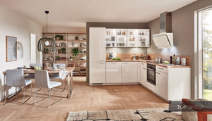 nobilia Winkelküche Eckküche Focus 470 Lack Alpinweiß ultra-hochglanz 250x250cm konfigurierbar mit E-Geräte