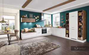 nobilia Winkelküche Eckküche Speed 244 Alpinweiß 335 x 365 cm Küche konfigurierbar mit Elektrogeräten