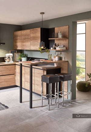 nobilia Winkelküche Eckküche Structura 402 Eiche Havanna Nachbildung 305 x 305 cm konfigurierbar mit E-Geräten Detail