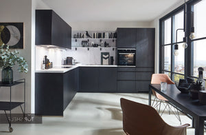 nobilia Winkelküche Eckküche Structura 403 Eiche Nero Nachbildung 250x310 cm konfigurierbar mit E-Geräten spiegelverkehrt