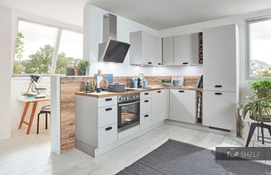 nobilia Winkelküche Eckküche Touch 341 Lacklaminat Steingrau supermatt 290 x 210 cm konfigurierbar mit E-Geräten