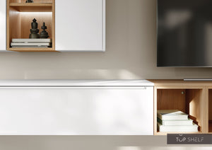 nobilia Wohnwand Lowboards Wohnzimmer Set 360 cm Touch 332 Alpinweiß supermatt