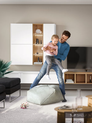 nobilia Wohnwand Lowboards Wohnzimmer Set 360 cm Touch 332 Alpinweiß supermatt