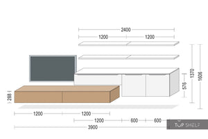 nobilia Wohnwand Lowboards Wohnzimmer Set 390 cm Fashion 168 Alpinweiß matt