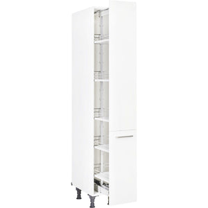 nobilia elements Apothekerschrank HDA30-1 30cm weiß 1 großer Auszug 5 Einhängekörbe Küchen-Hochschrank 332 Alpinweiss