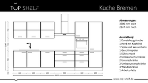 nobilia Küche Bremen 390cm breit weiß