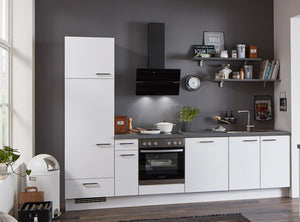 nobilia elements Küche Kiel 300 cm Weiß Touch 332 Beton Schiefergrau