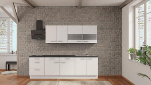 nobilia küche Bad Kreuznach 270 cm weiß modern Beton Schiefergrau mit Geschirspüler nobilia - top-shelf.de