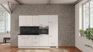 nobilia küche Erftstadt 255 cm Alpinweiß matt Beton Schiefergrau mit elektrogeräten