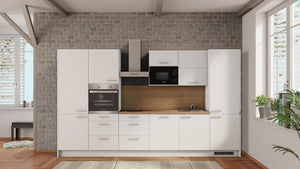nobilia küchenzeile Bremerhaven 360 cm günstig in Alpinweiß Eiche Provence komplette Küche