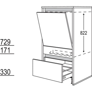 Nobilia Geräte-Umbau Geschirrspüler in 600 mm Breite mit Wangen- 25 mm stark NGGSW2565 25568