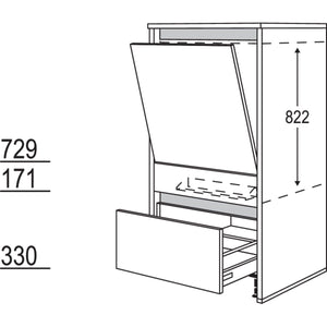 Nobilia Geraete-Umbau Geschirrspueler in 600 mm Breite mit Wangen- 25 mm stark NGGSW2565 25568