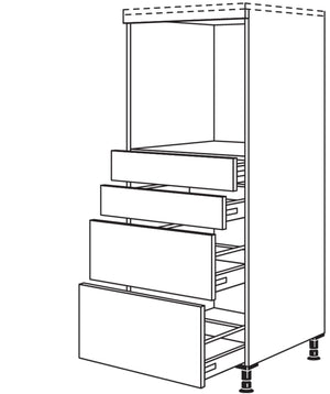 nobilia elements Geräte-Umbau Backofen Highboard GO2S2A 2 Schubkästen 2 Auszüge 60 cm breite