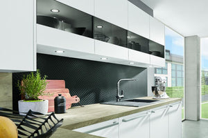 nobilia Miniküche Wilhelmshaven 180 cm Weiß matt Beton Schiefergrau mit Geschirspüler nobilia - top-shelf.de